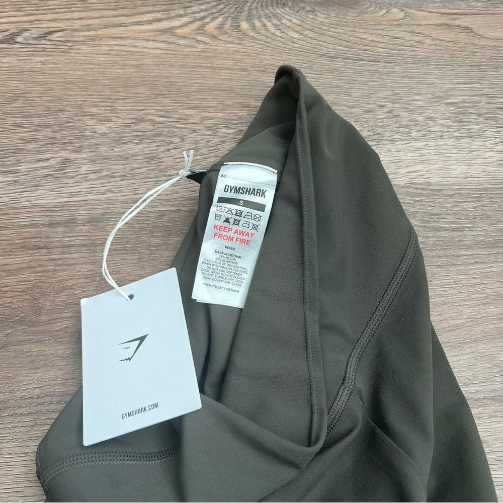 Gymshark Ribbon Ankle Olive Green Leggings - Picture 10 of 10